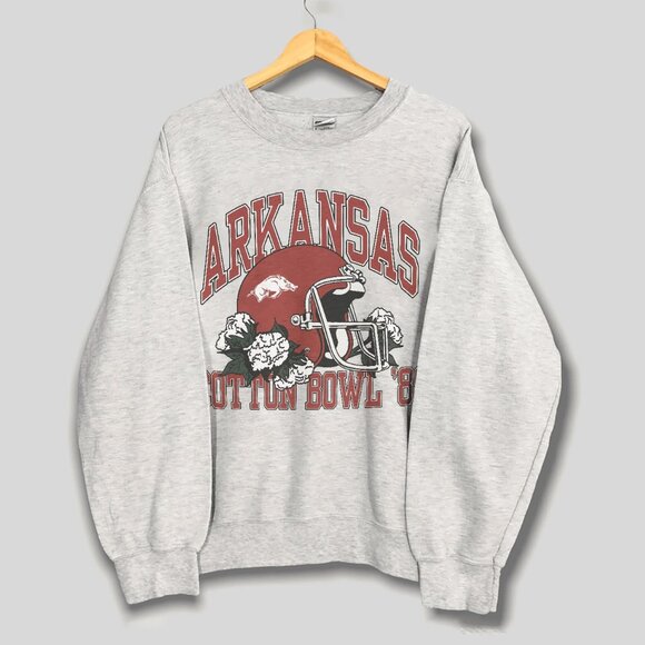 90s Vintage University of Arkansas Razorbacks Cotton Bowl Football Sweatshirt - Picture 1 of 2